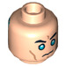 LEGO Minifigure Head with Blue Glowing Eyes (Recessed Solid Stud) (3626 / 14524)