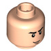 LEGO Minifigure Head with Crooked Smile and Eyebrows (Safety Stud) (3626 / 56517)