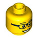 LEGO Minifigure Head with Glasses and Open Mouth Smile (Safety Stud) (3626 / 94575)