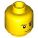 LEGO Minifigure Kopf mit Grumpy Dimple (Einbau-Vollbolzen) (14783 / 19542)