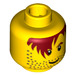 LEGO Minifigure Head with Messy Hair, Stubble, Thick Black Eyebrows (Safety Stud) (3626 / 83697)
