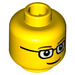 LEGO Minifigure Head with Rectangular Glasses (Recessed Solid Stud) (13629 / 46506)