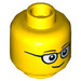 LEGO Minifigure Head with Rounded Glasses (Recessed Solid Stud) (3626 / 21025)
