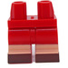 LEGO Minifigure Medium Beine mit Dark Brown Shoes, rot Shorts und Blau Dekoration auf Seite Beine (37364)
