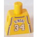 LEGO Minifigure NBA Torso met NBA Los Angeles Lakers #34 (Geel Jersey)