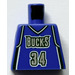 LEGO Minifigure NBA Torso with NBA Milwaukee Bucks #34