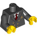 LEGO Minifigure Torso mit Jacket mit Zwei Rows of Buttons, Airline Logo, rot Necktie mit Schwarz Arme und Gelb Hände (76382)