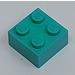 LEGO Modulex Aqua Green Modulex Brick 2 x 2 with M on Studs