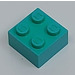 LEGO Modulex Aqua Green Modulex Backstein 2 x 2 mit M auf Bolzen