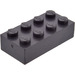 LEGO Modulex Black Modulex Brick 2 x 4 with LEGO on Studs