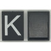 LEGO Modulex Black Modulex Tile 3 x 4 with White &quot;K&quot; with No Internal Supports