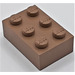 LEGO Modulex bruin Modulex Steen 2 x 3 met Lego op noppen