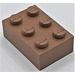 LEGO Modulex Brown Modulex Brick 2 x 3 with Lego on Studs
