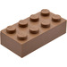 LEGO Modulex Brown Modulex Brick 2 x 4 with LEGO on Studs