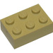 LEGO Modulex geelbruin Modulex Steen 2 x 3 met Lego op noppen