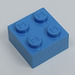 LEGO Modulex Medium Blue Modulex Brick 2 x 2 with M on Studs