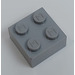 LEGO Modulex Medium Stone Gray Modulex Brick 2 x 2 with M on Studs
