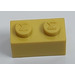 LEGO Giallo ocra Modulex Modulex Mattoncino 1 x 2 con M su Bottoncini