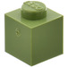 LEGO Modulex Olive Green Modulex Brick 1 x 1 with LEGO on Studs