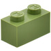 LEGO Modulex Olive Green Modulex Brick 1 x 2 with M on Studs