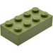 LEGO Modulex Olijfgroen Modulex Steen 2 x 4 met LEGO Aan Studs