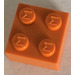 LEGO Modulex Orange Modulex Backstein 2 x 2 mit M auf Bolzen