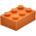 LEGO Modulex Orange Modulex Backstein 2 x 3 mit Lego auf Bolzen