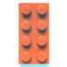 LEGO Modulex Orange Modulex Brick 2 x 4 with M on Studs