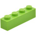 LEGO Modulex pastelgroen Modulex Steen 1 x 4 met M aan Noppen