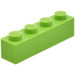 LEGO Modulex Pastel Green Modulex Brick 1 x 4 with M on Studs