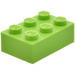 LEGO Modulex Pastel Green Modulex Brick 2 x 3 (M on Studs)