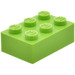 LEGO Modulex Pastelgroen Modulex Steen 2 x 3 met M op Studs