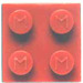 LEGO Modulex Rouge Modulex Brique 2 x 2 avec M sur Goujons