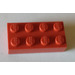 LEGO Modulex Red Modulex Brick 2 x 4 with LEGO on Studs