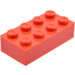 LEGO Modulex Rood Modulex Steen 2 x 4 met M Aan Studs