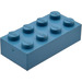 LEGO Modulex Blauwgroen Modulex Steen 2 x 4 met LEGO Aan Studs
