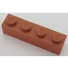 LEGO Modulex terracotta Modulex Steen 1 x 4 met M aan Noppen