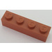 LEGO Modulex Terracotta Modulex Steen 1 x 4 met M Aan Studs