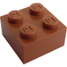 LEGO Modulex Terracotta Modulex Brick 2 x 2 with M on Studs