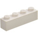 LEGO Modulex White Modulex Brick 1 x 4 with M on Studs