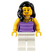 LEGO Mom - Dark Morado Striped Parte superior Minifigura