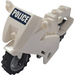 LEGO Motorcycle with Black Chassis and Gray Wheels with Dark Blue 'POLICE' Sticker
