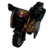 LEGO Motorcycle with Black Chassis and Gray Wheels with Flames Sticker