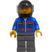 LEGO Motorcyclist med Oransje Briller Minifigur