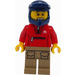 LEGO Mountain Biker met Dark Blauw Helm Minifiguur