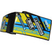 LEGO Mudguard Panel 3 Left with Blue, Yellow and Green Pattern, Sponsor Logos Sticker (61071)