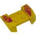 LEGO Lokasuoja Levy 2 x 4 jossa Overhanging Headlights jossa Flames Tarra (44674)