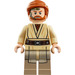 LEGO Obi-Wan Kenobi met Donker zandbruin Printed Poten en Koptelefoon Minifiguur