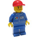 LEGO Octan Oil uniform, Red Short Bill Cap, Crooked Smile Town Minifigure