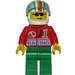 LEGO Octan Racer met Striped Helm en Groen Benen Minifiguur